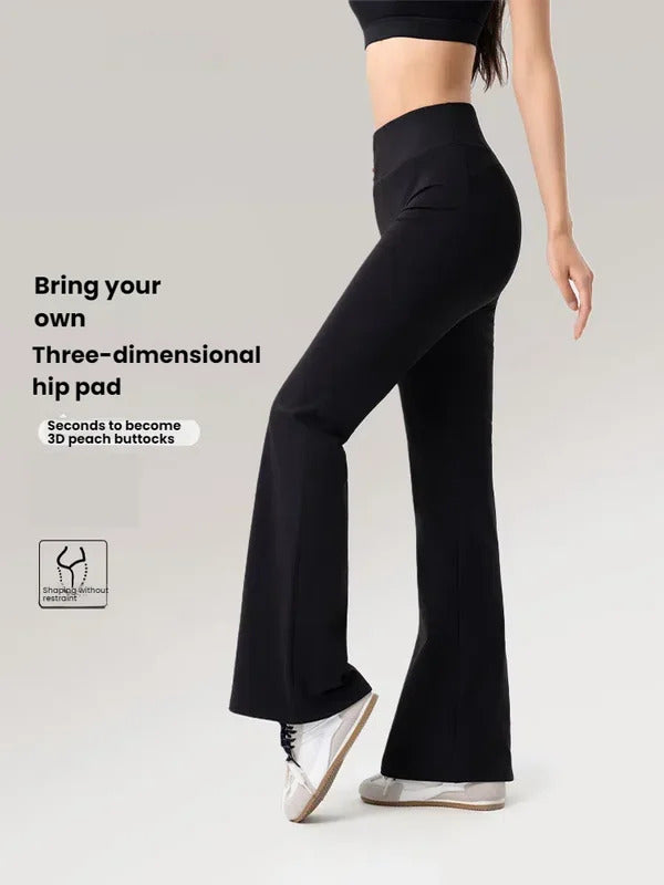 Plus Fleece Yoga Pants Bell Bottom Warm Insulated Autumn Winter Wear Slim Fit Flared Pilates Exercise Leisure Trousers Bootcut