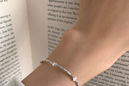 Broken Silver Five-Pointed Star Bracelet for Women Fashionable