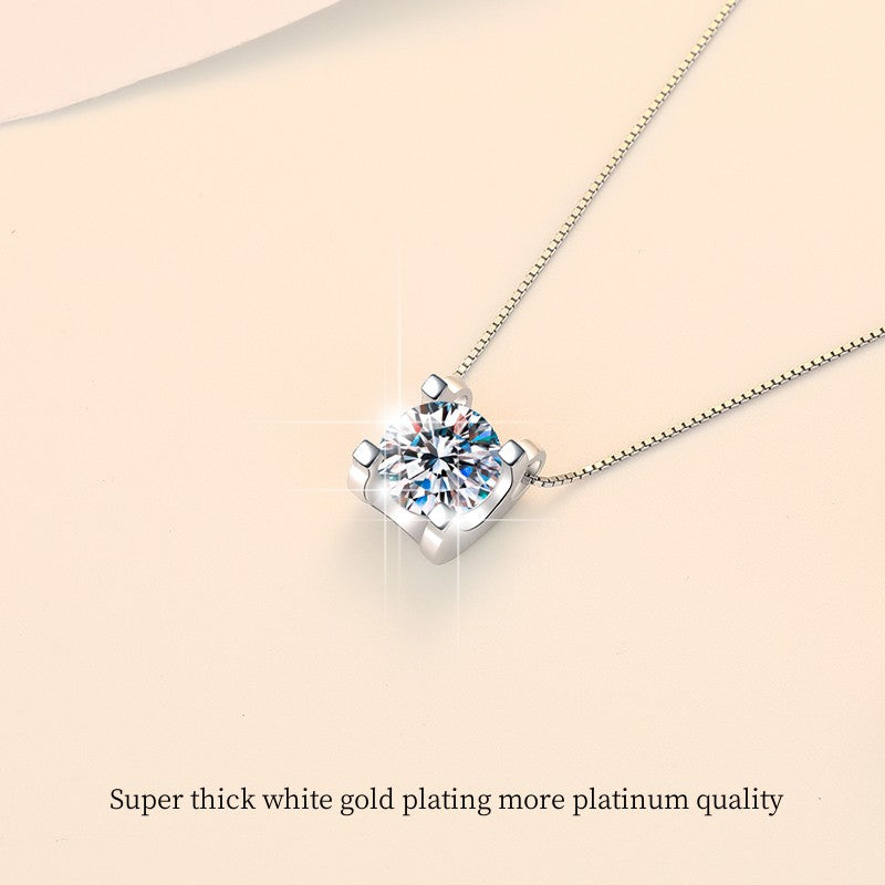 S925 Sterling Silver Women's Necklace Moissanite Bull Head Vintage Pendant GRA Hot Sale Ins Jewelry Wholesale Rococo Style