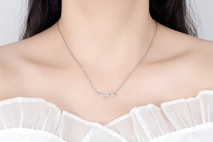 Inlaid Diamond Wave Branch Necklace for Women