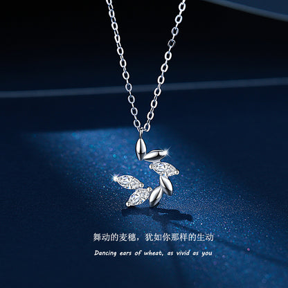 Little Prince Zircon Wheat Spike Necklace for Women
