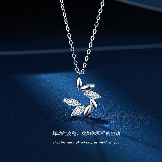 Little Prince Zircon Wheat Spike Necklace for Women