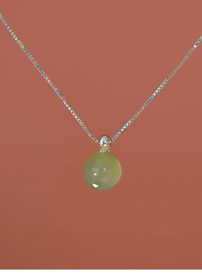 Lake Green Hetian Jade Necklace for Women