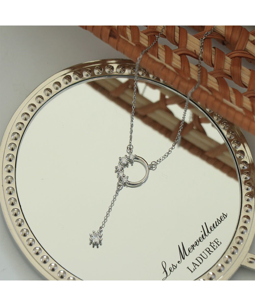 Deeply Passionate Circle Tassel Zircon Necklace for Women
