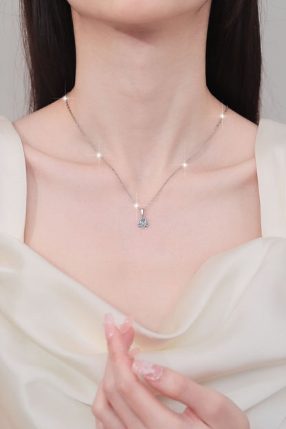 S925 Sterling Silver Necklace Cute Sweet Bear Paw Moissanite Pendant Full Moissanite Fashion Jewelry Wholesale