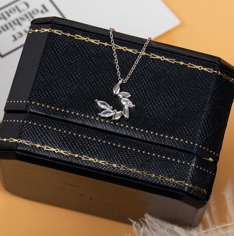 Little Prince Zircon Wheat Spike Necklace for Women
