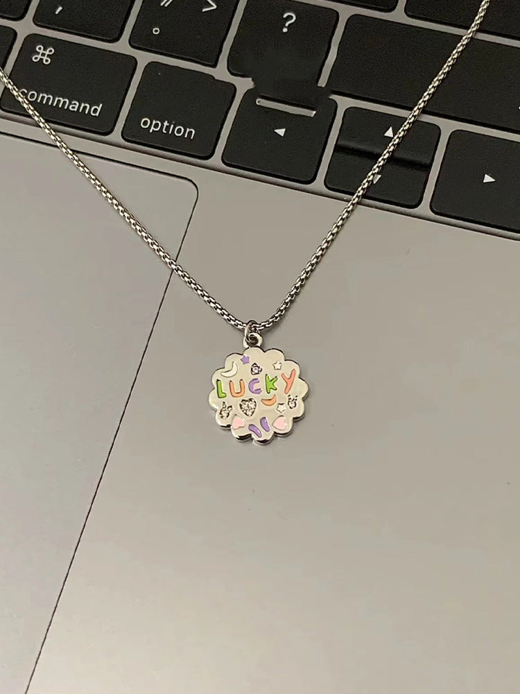 Lucky Flower Letter Lucky Necklace for Women Chain Pendant Wholesale