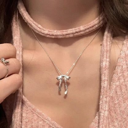 Ballet Style Bow Necklace for Women Fashion Niche Design