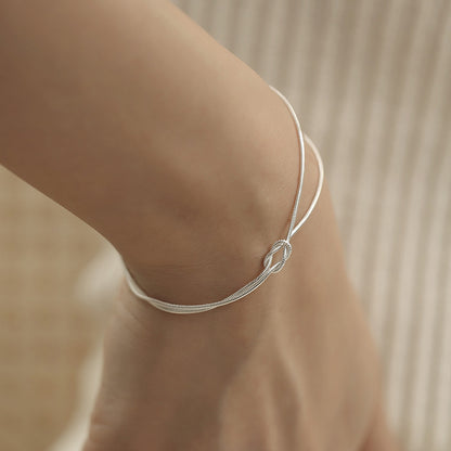 Knotted Double Layer Snake Bone Bracelet for Women
