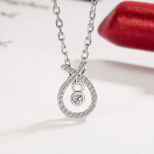 Full Diamond Water Drop Necklace for Women