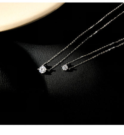 Single Diamond Necklace for Women Niche Design
