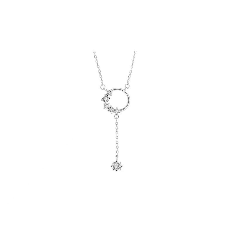 Deeply Passionate Circle Tassel Zircon Necklace for Women