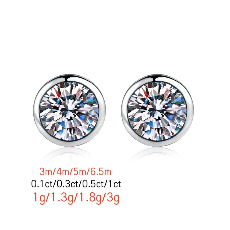Small Bubble Earrings S925 Sterling Silver Earrings for Women Simple Fashion Encrusted Moissanite Earrings Jewelry