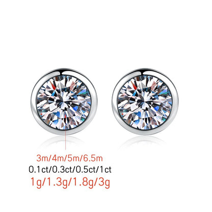 Small Bubble Earrings S925 Sterling Silver Earrings for Women Simple Fashion Encrusted Moissanite Earrings Jewelry