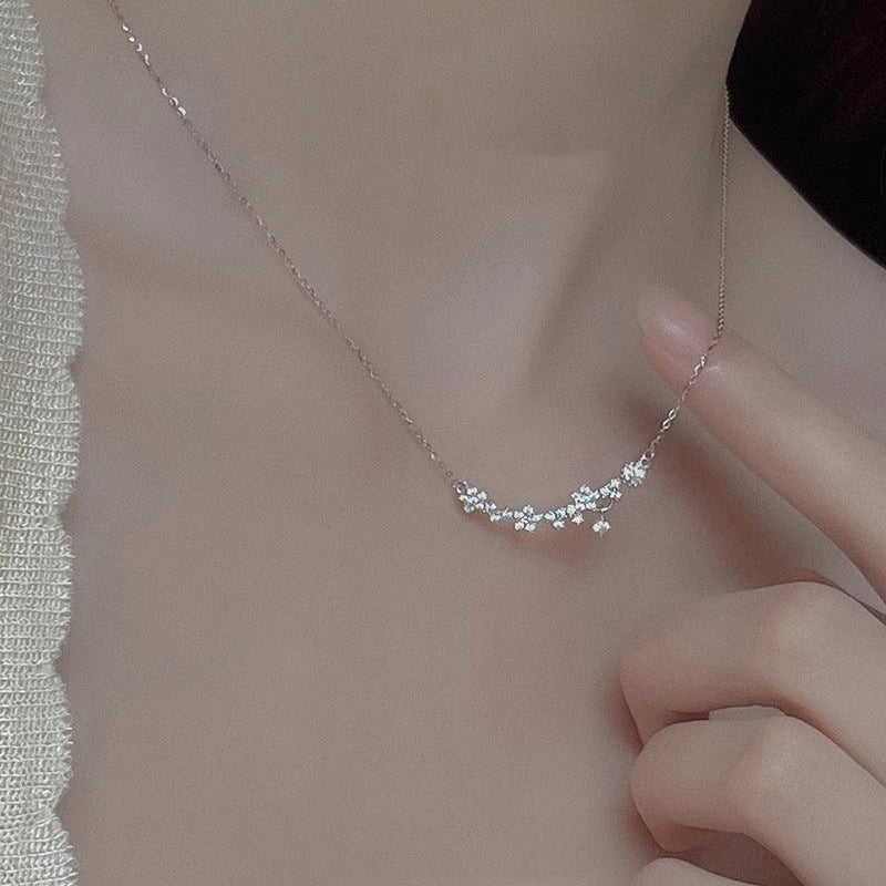 Full Diamond Galaxy Smile Shooting Star Necklace for Women