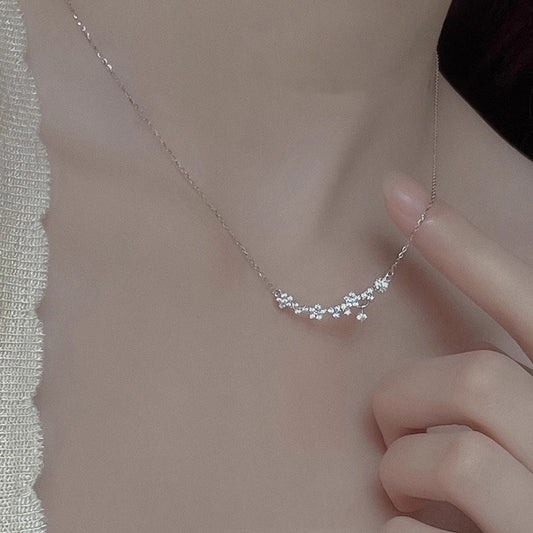 Full Diamond Galaxy Smile Shooting Star Necklace for Women