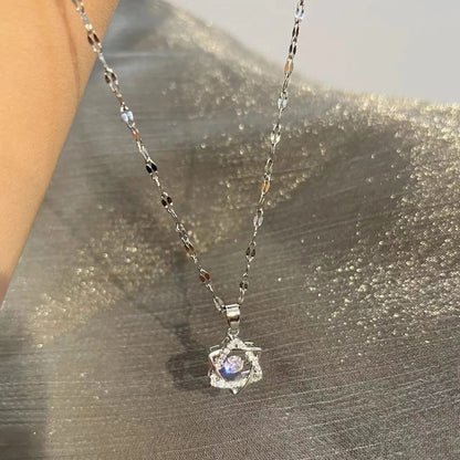 Beating Heart Heartbeat Hexagram Necklace for Women
