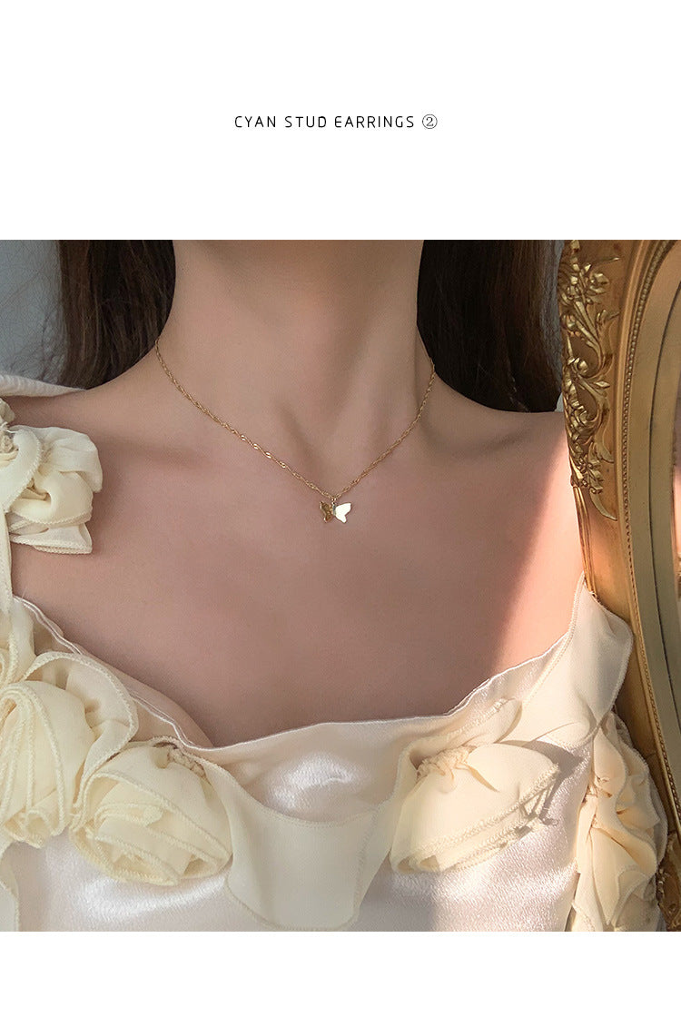 Woven Chain Butterfly Necklace Female Clavicle Chain Niche Design