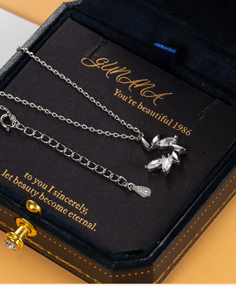 Little Prince Zircon Wheat Spike Necklace for Women