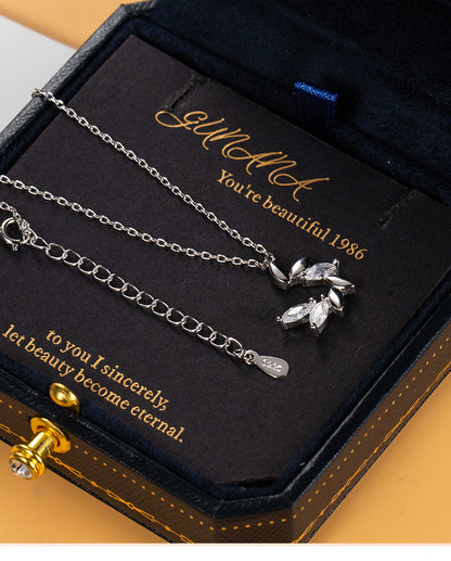Little Prince Zircon Wheat Spike Necklace for Women