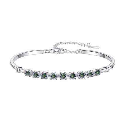 Colorful Moissanite Bracelet Fashion Adjustable D Color 0.1ct Bracelet Wholesale S925 Sterling Silver Women's Bracelet