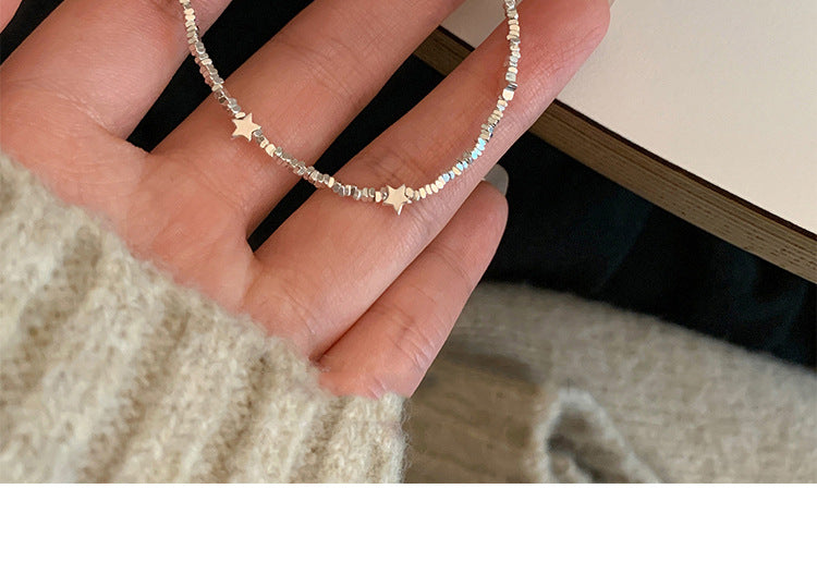 Broken Silver Five-Pointed Star Bracelet for Women Fashionable