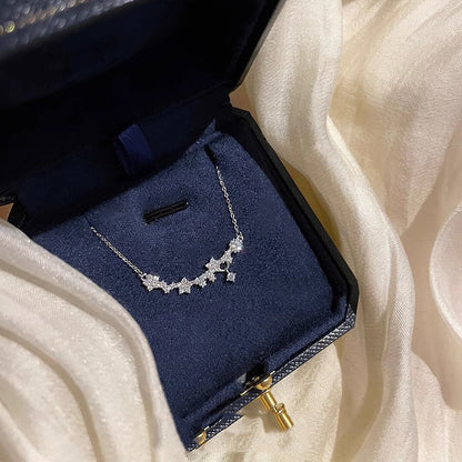 Full Diamond Galaxy Smile Shooting Star Necklace for Women