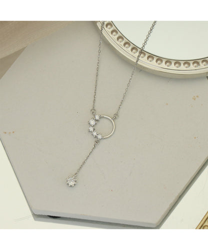 Deeply Passionate Circle Tassel Zircon Necklace for Women