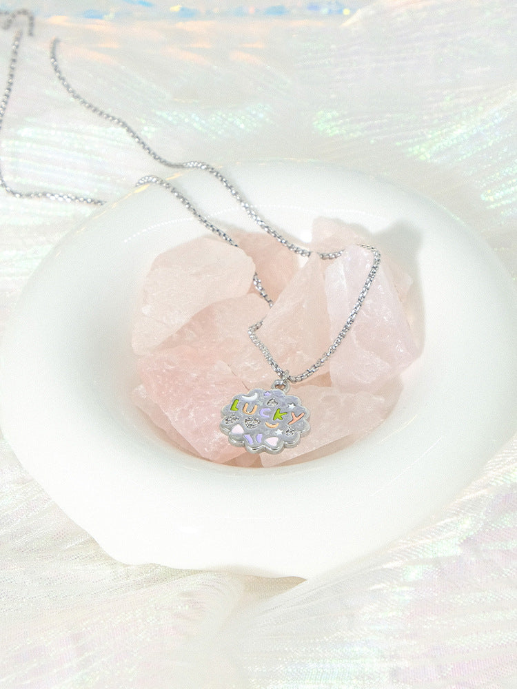Lucky Flower Letter Lucky Necklace for Women Chain Pendant Wholesale