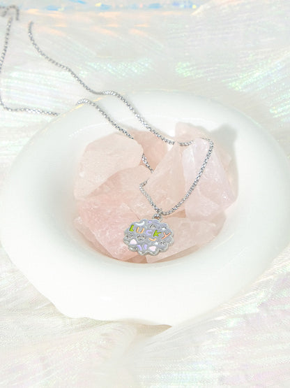 Lucky Flower Letter Lucky Necklace for Women Chain Pendant Wholesale