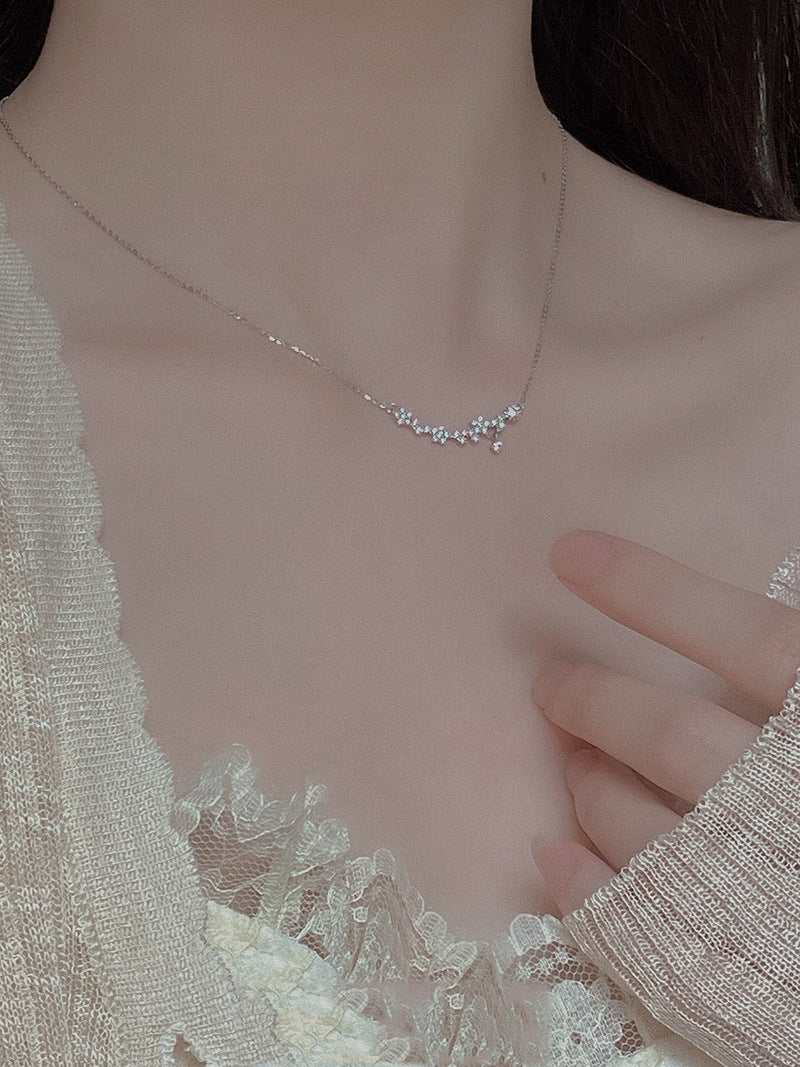 Full Diamond Galaxy Smile Shooting Star Necklace for Women