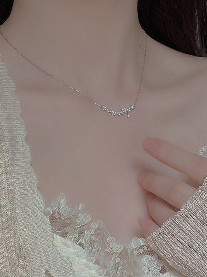 Full Diamond Galaxy Smile Shooting Star Necklace for Women