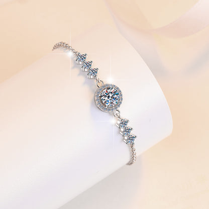 S925 Silver Bracelet GRA Moissanite 1 Carat Bracelet