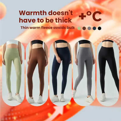 Women's  Fall Winter Thermal Fleece Lined Yoga Pants High Waisted Tummy Control Seamless Booty Scrunch Leggings