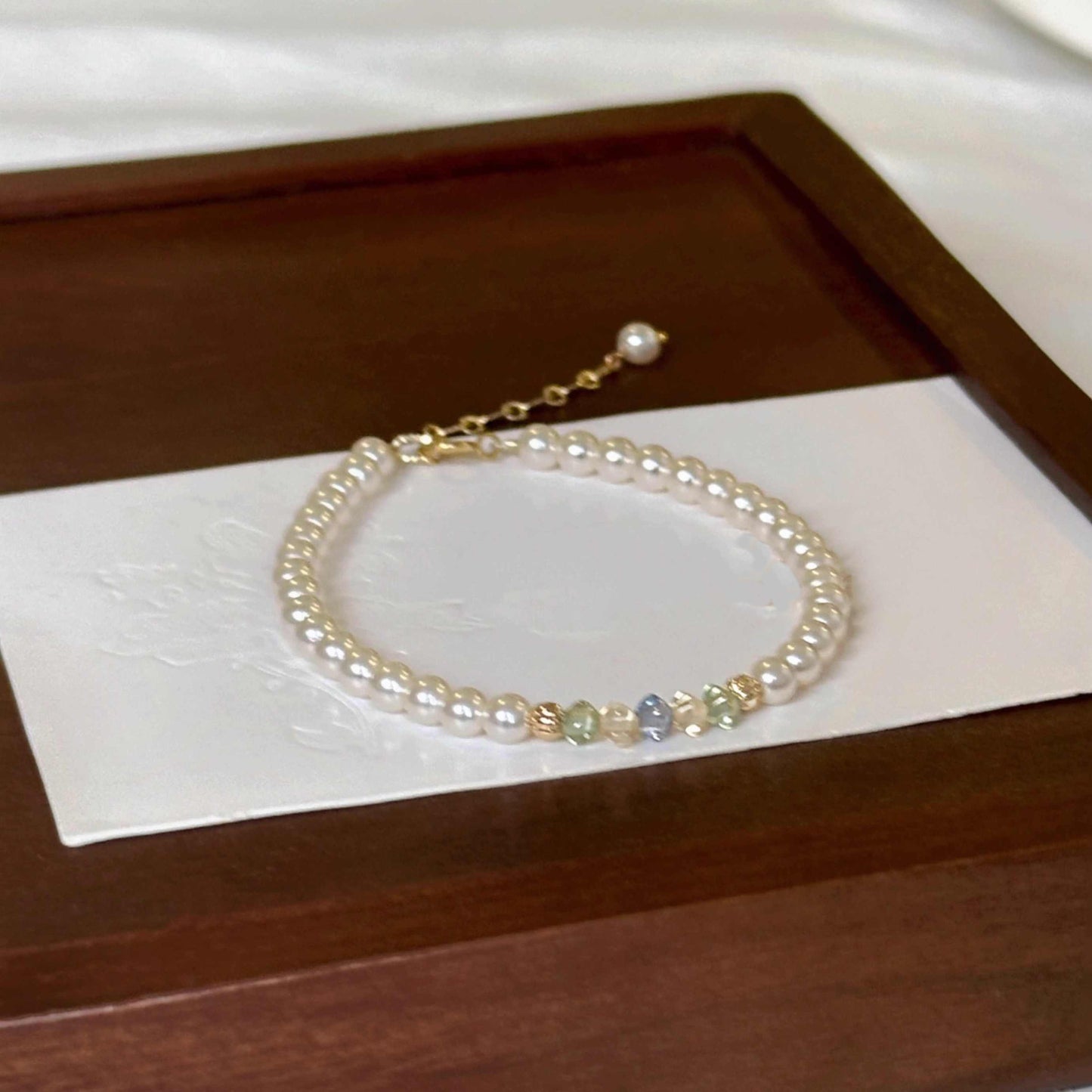 Pearl Colorful Czech Bead Patchwork Bracelet for Women