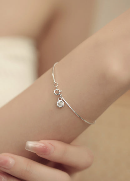 Single Diamond Snake Bone Bracelet for Women Fashion Simple Ins Style