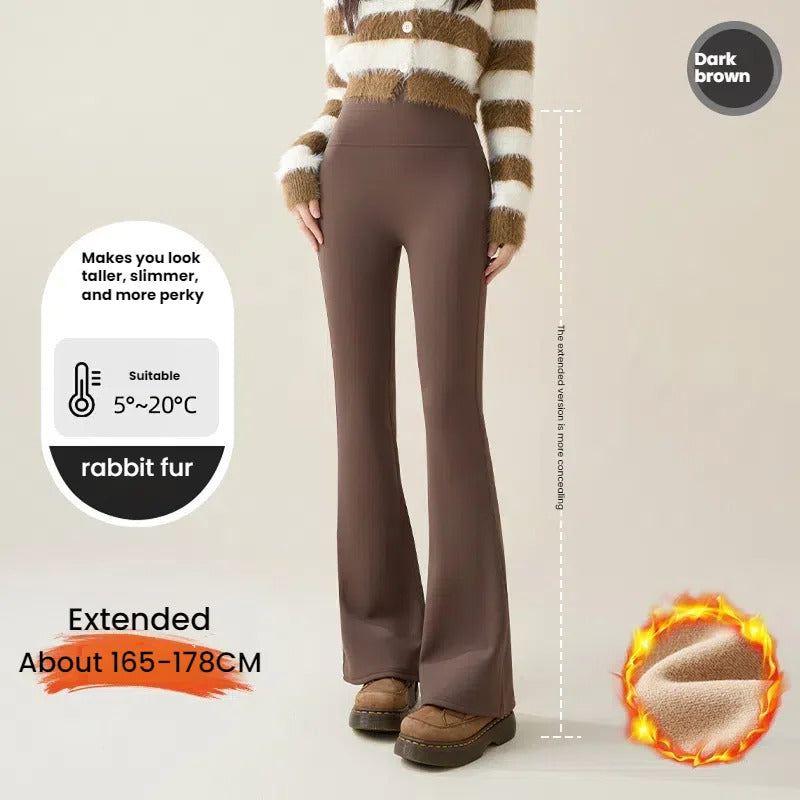 High Waist Flare Leggings Women Winter Fleece Lined Tummy Control Butt Lift Yoga Pants Stretchy Casual Bootcut Palazzo Trousers