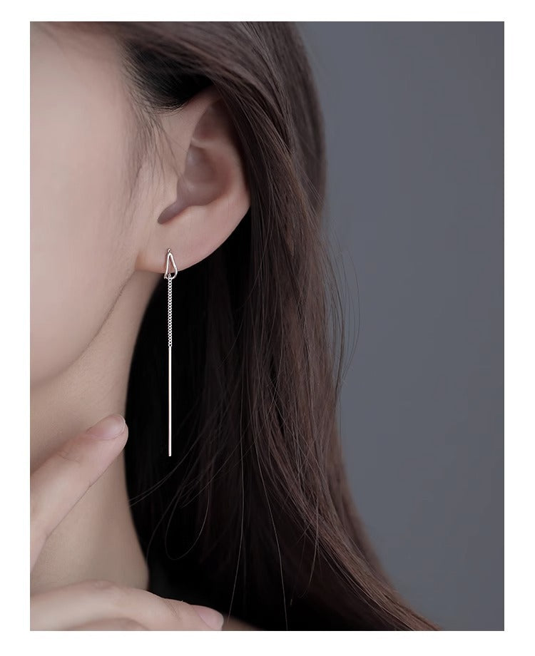 Hollow Water Drop Two-Way Wear Threader Earrings for Women