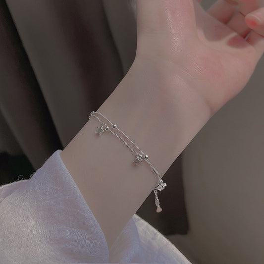 Five-Pointed Star Round Bead Double-Layer Bracelet Jewelry
