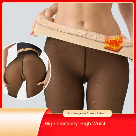 Plus Size thermal stockings Warm Tights Pants Feet Fleece Lined Winter Leggings Extra Warm Long Socks Pants Women pantyhose