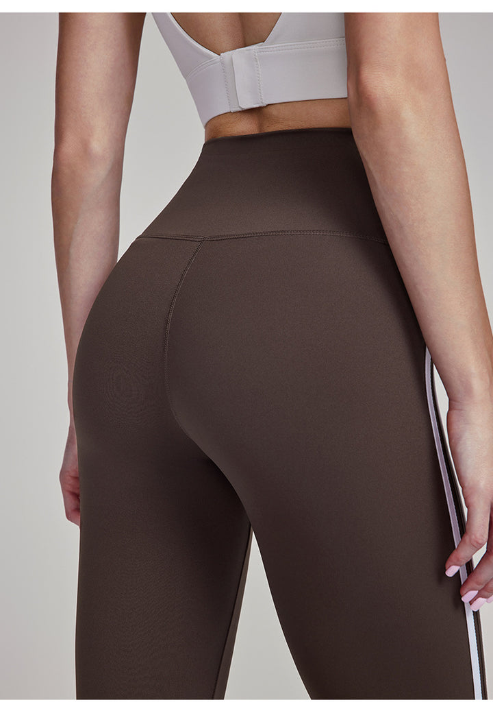 Women's Yoga Pants High-Waisted Striped Flare Pants Casual Versatile Sports Fitness Trousers