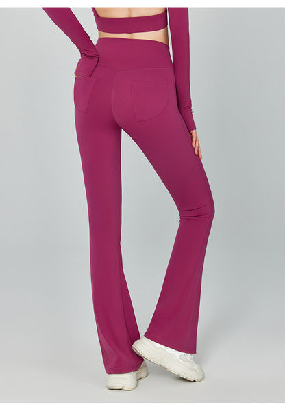 Women's Yoga Pants High Waisted Hip Lifting Fitness Flared Pants Casual Tights