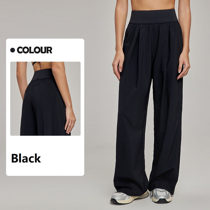Loose Casual Yoga Pants summer Straight Leg Wide Pants for women‘s Sports Trousers