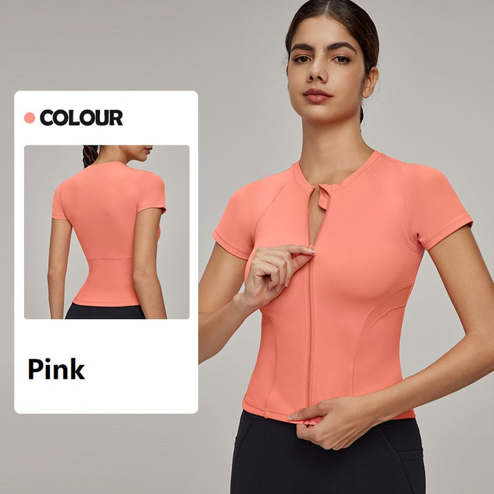 Women's Yoga T-shirt Short Sleeve Breathable Cool Fitness Tops