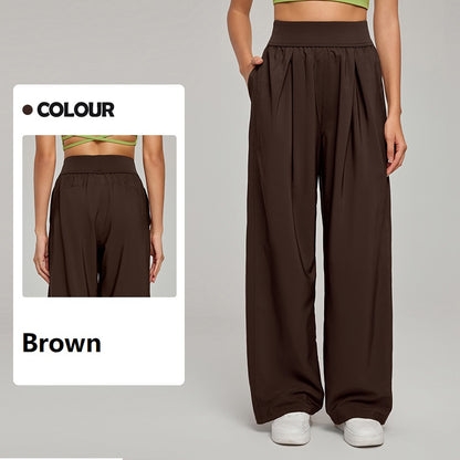 Loose Casual Yoga Pants summer Straight Leg Wide Pants for women‘s Sports Trousers