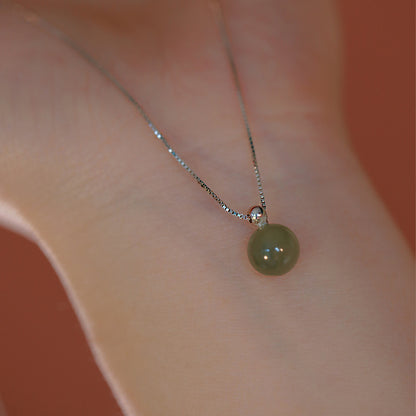 Lake Green Hetian Jade Necklace for Women