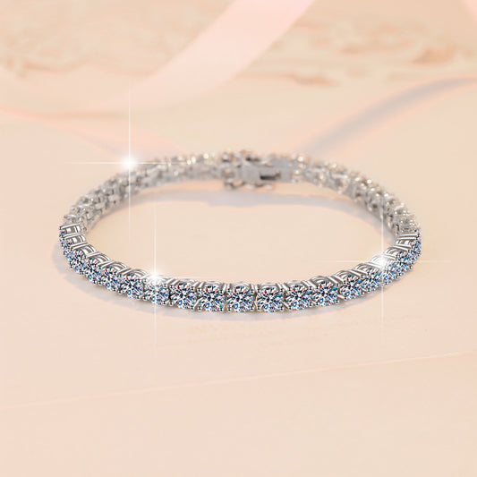 Tennis Bracelet3m4m5m Moissanite Jewelry GRA Electroplated Hip-Hop In-Stock Wholesale925Silver Round Bracelet Factory