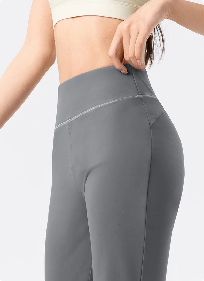 Plus Fleece Yoga Pants Bell Bottom Warm Insulated Autumn Winter Wear Slim Fit Flared Pilates Exercise Leisure Trousers Bootcut