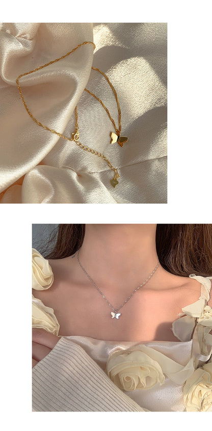 Woven Chain Butterfly Necklace Female Clavicle Chain Niche Design