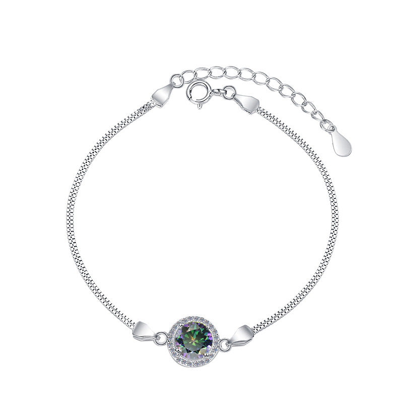 Twelve Zodiac Birthstone Moissanite Jewelry S925 Sterling Silver Bracelet for Women